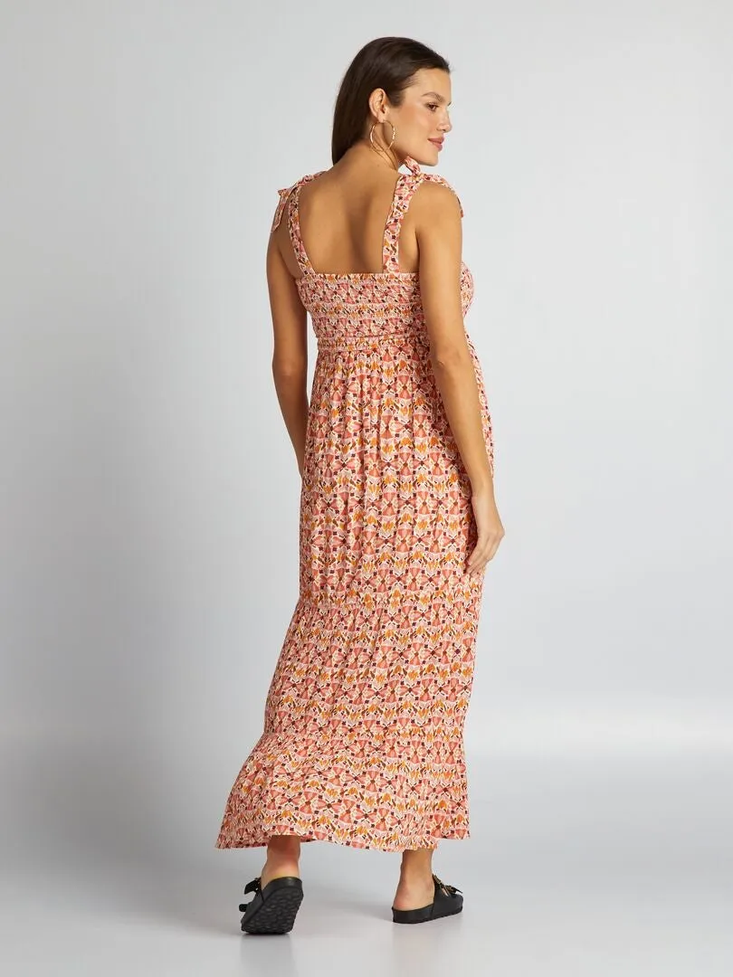 VESTIDO PREMAMá LARGO  ROSA