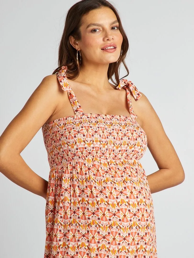 VESTIDO PREMAMá LARGO  ROSA