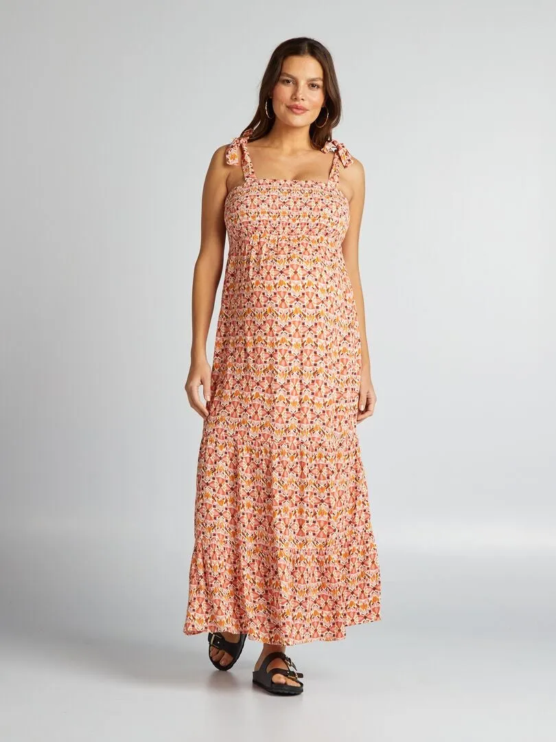 VESTIDO PREMAMá LARGO  ROSA