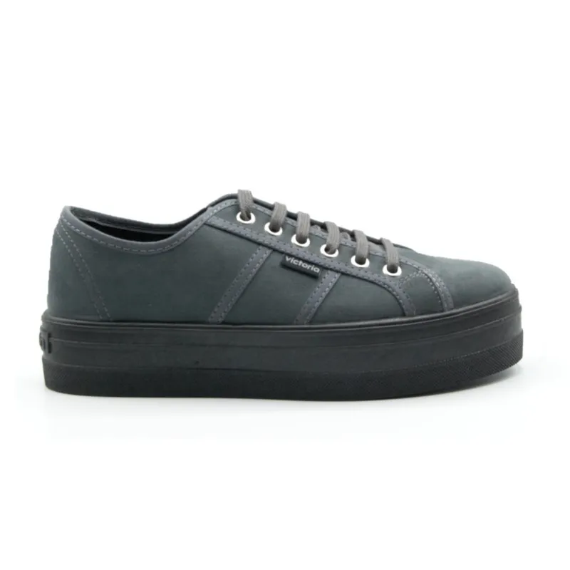 VICTORIA 109205 Negro, verde y gris. Deportiva mujer plataforma