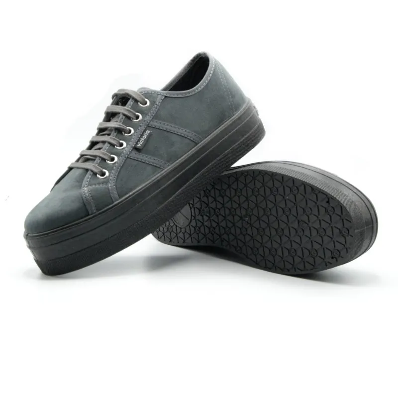 VICTORIA 109205 Negro, verde y gris. Deportiva mujer plataforma