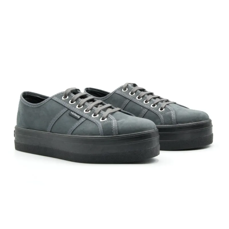 VICTORIA 109205 Negro, verde y gris. Deportiva mujer plataforma