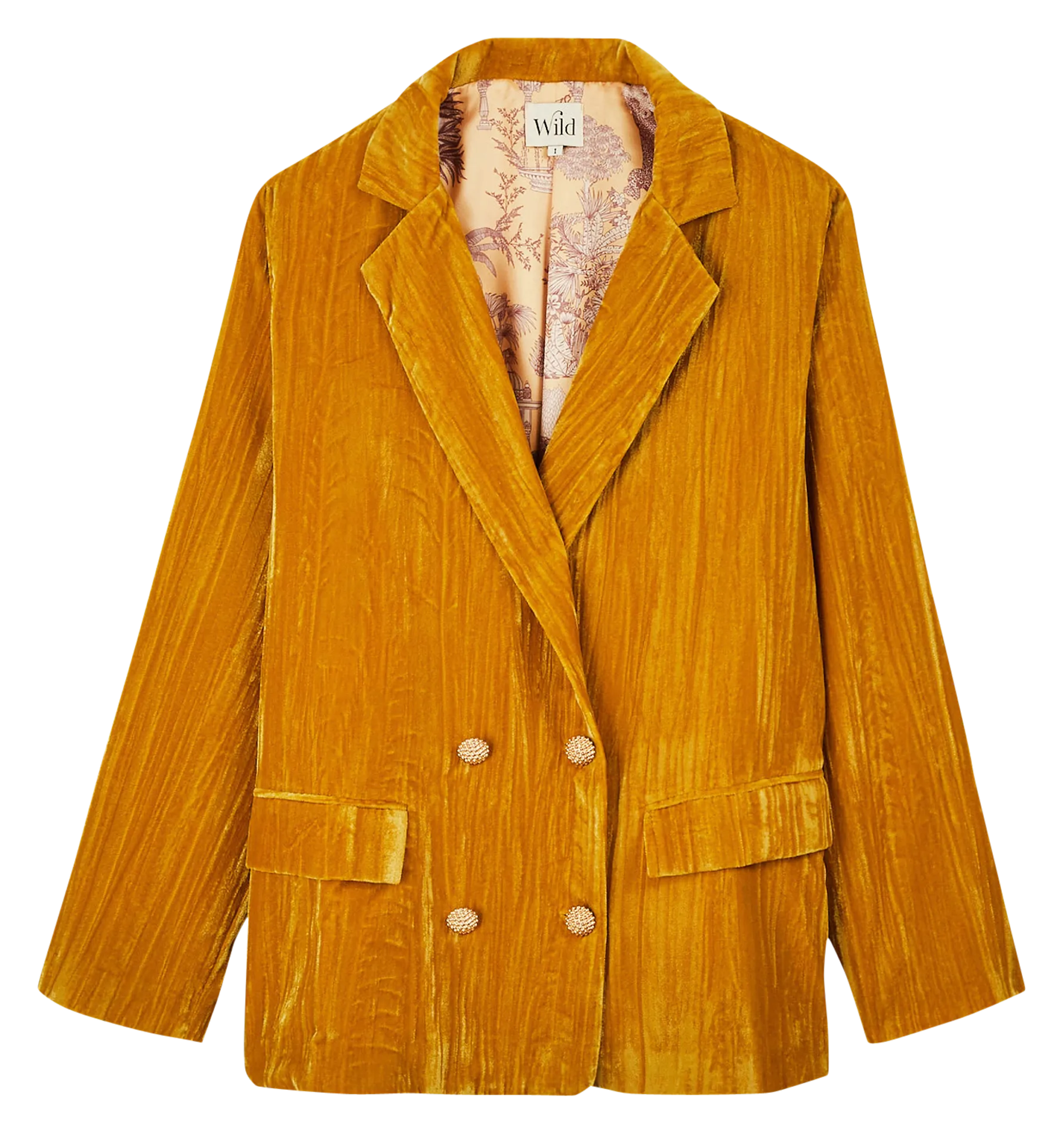 WILD KIM  CHAQUETA DE TRAJE RECTA DE TERCIOPELO EN MARRON