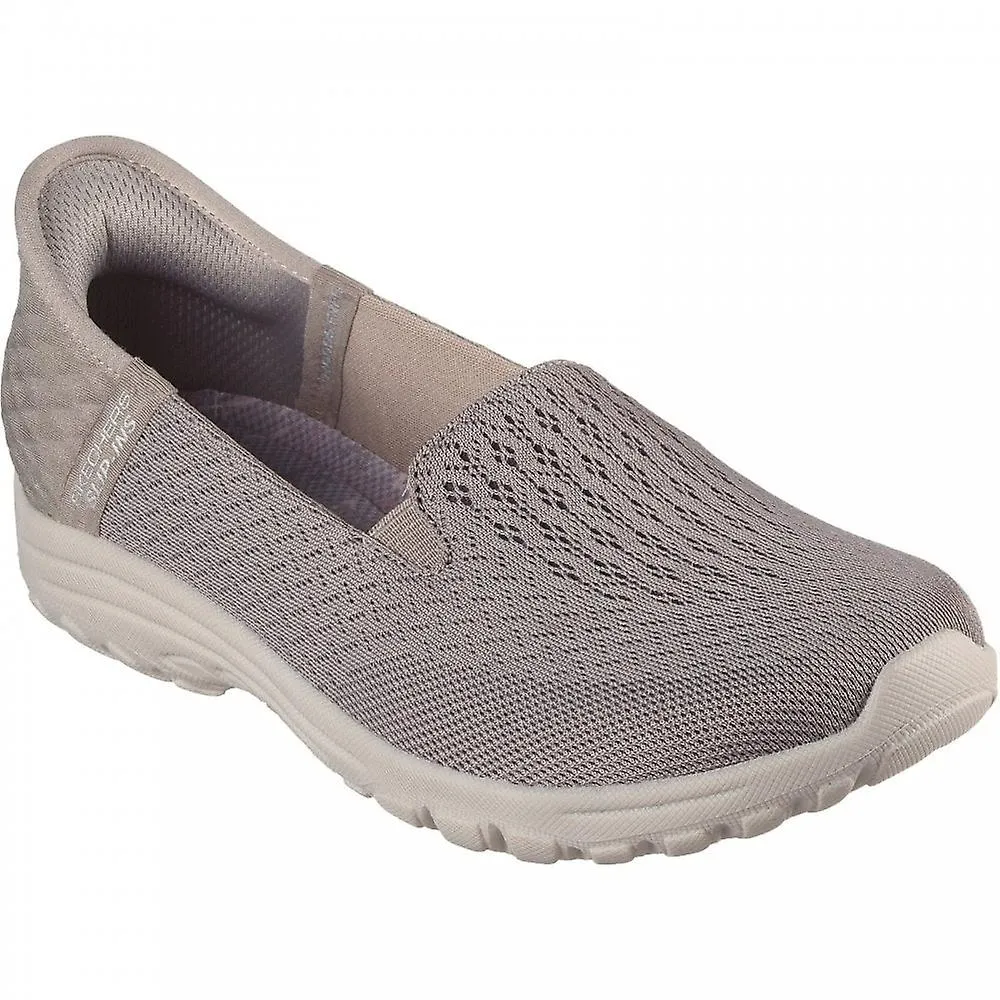WOMEN'S SKECHERS REGGAE FEST 2.0  GUIDING | TAUPE | WOMENS SLIP INS BALLET PUMP SHOES