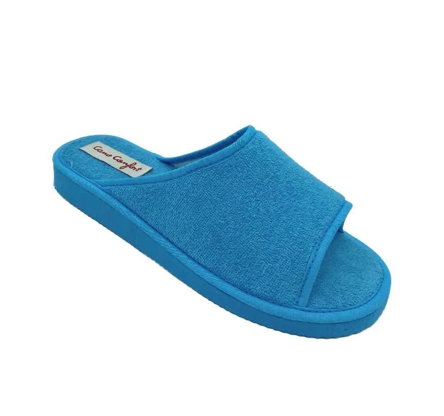 ZAPATILLA CANO CONFORT 212 DE CASA PARA MUJER BARATA Y CÓMODA PANTUFLA PALA RIZO LISA TURQUESA 22058