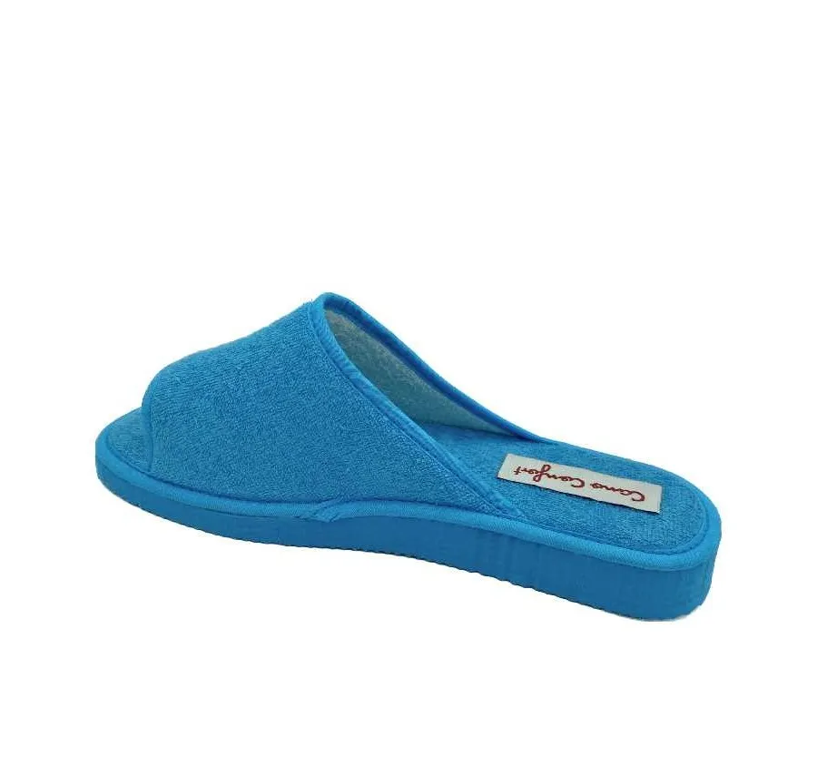 ZAPATILLA CANO CONFORT 212 DE CASA PARA MUJER BARATA Y CÓMODA PANTUFLA PALA RIZO LISA TURQUESA 22058