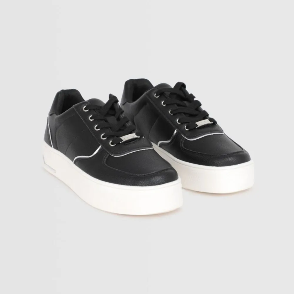 Zapatillas Urbanas Malabar Collection Para Mujer Trama Gold Negro