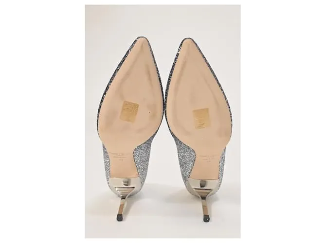 Zapatos de tacón Romy en purpurina plateada Jimmy Choo Plata 