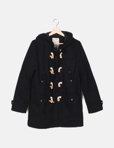 Zara Abrigo de paño azul marino