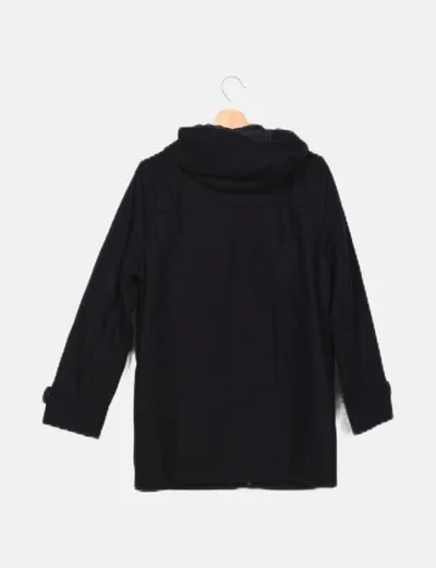 Zara Abrigo de paño azul marino