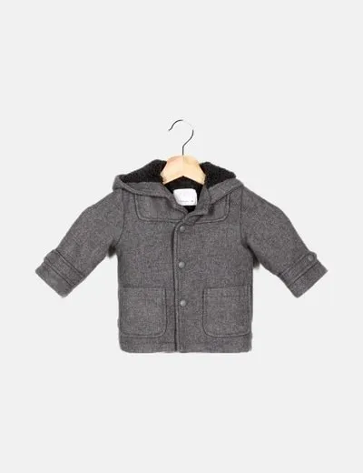 Zara Abrigo gris oscuro interior borrego