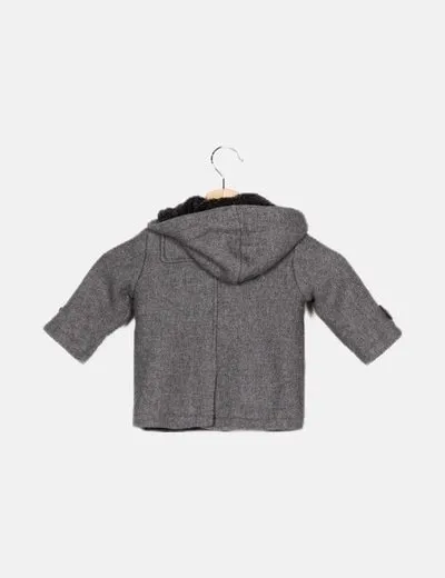 Zara Abrigo gris oscuro interior borrego