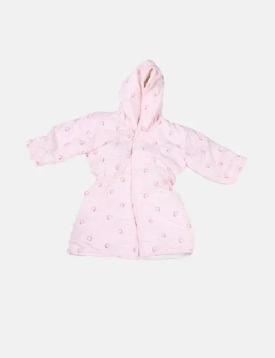 Zara Abrigo rosa estampado combinado pelo