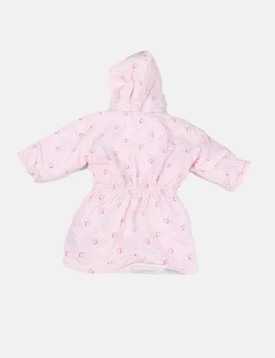 Zara Abrigo rosa estampado combinado pelo