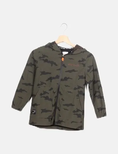 Zara Chaqueta kaki camuflaje