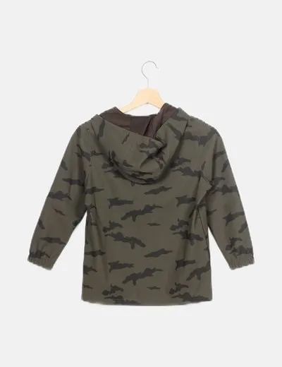 Zara Chaqueta kaki camuflaje