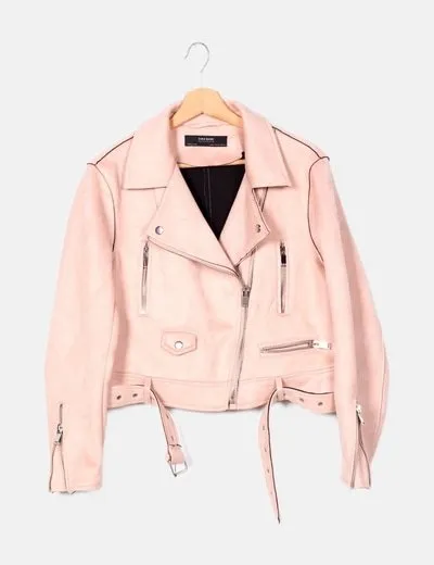 Zara Chaqueta rosa biker