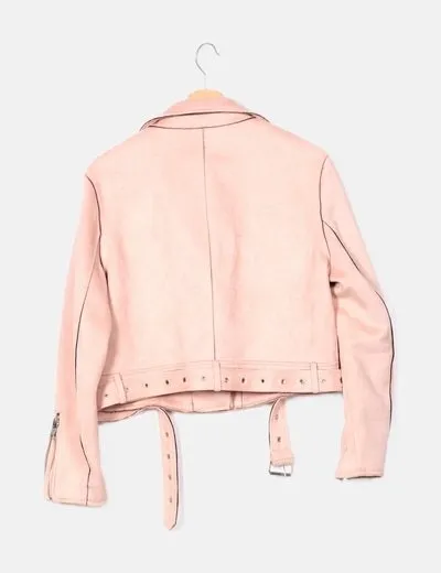 Zara Chaqueta rosa biker