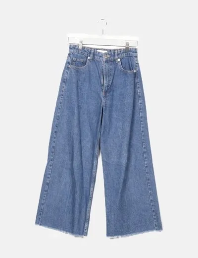 Zara Jeans culotte azul