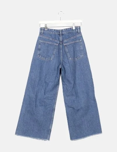 Zara Jeans culotte azul