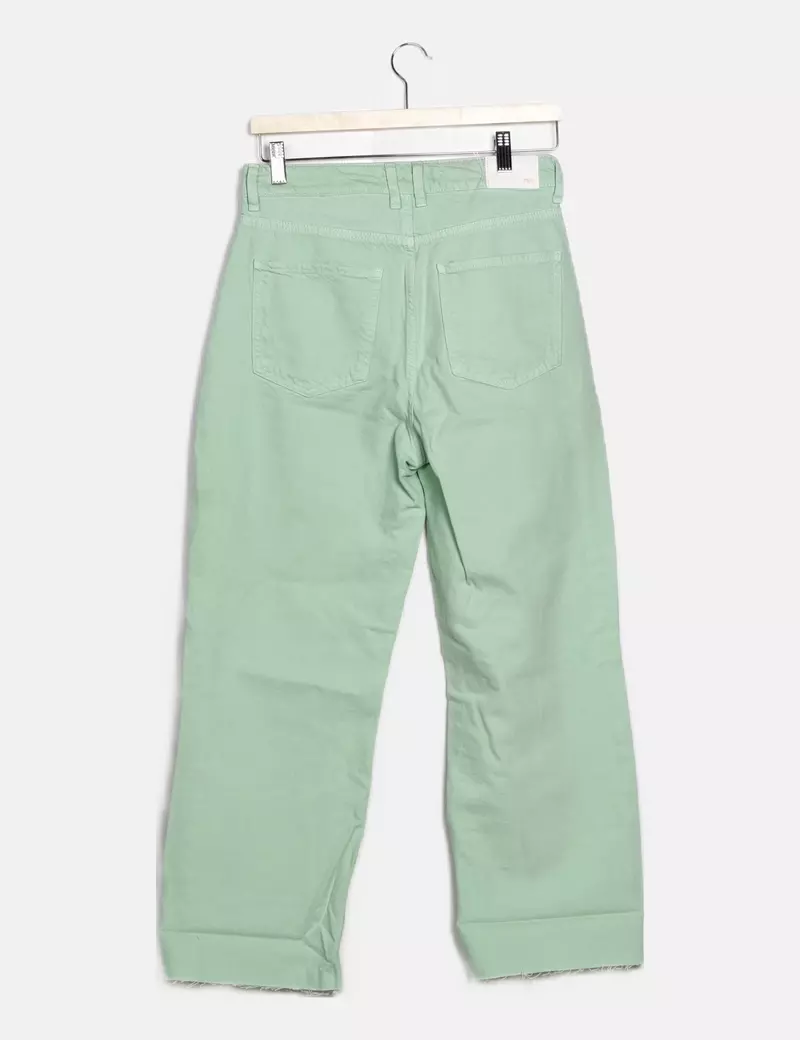 Zara Jeans denim ancho verde