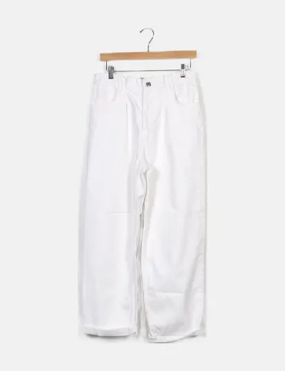 Zara Jeans denim boyfriend blanco